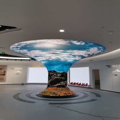 Beli P1.8 Indoor Full Color Flexible LED Display Screen Bentuk tanduk Silinder online manufacture